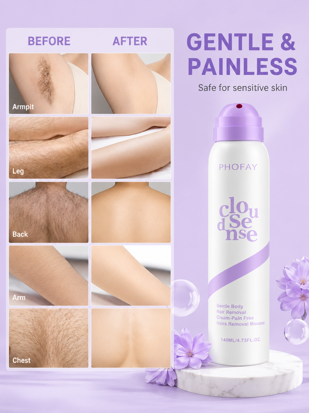 SmoothDuo™ Spray-On Hair Removal Mousse