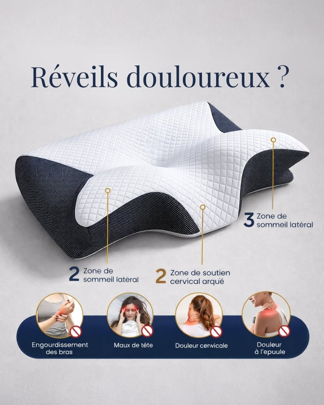 NuqEase– Oreiller Cervical Ergonomique